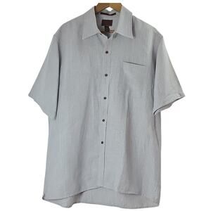 Born Mens Sz L Linen Bamboo Quiet Luxury Vacation Business Casual Logo Shirt